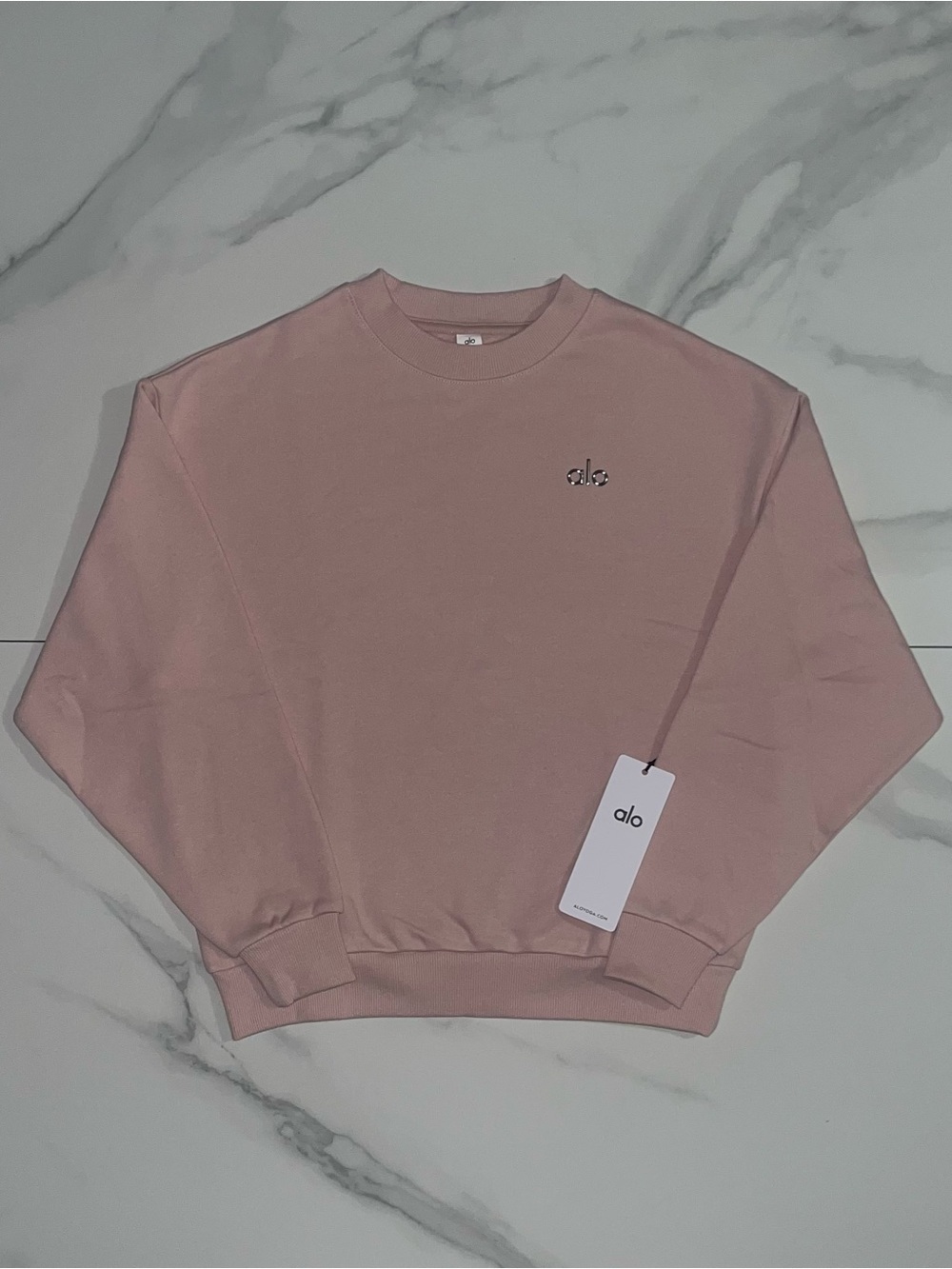 Alo Yoga Pullover Accolade Logo Crewneck Pink Quartz Size XS